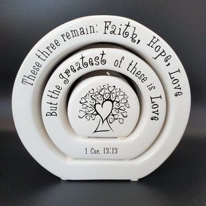 Dicksons Scripture Nesting Tea Light Candle Holder 3 piece black and whi…